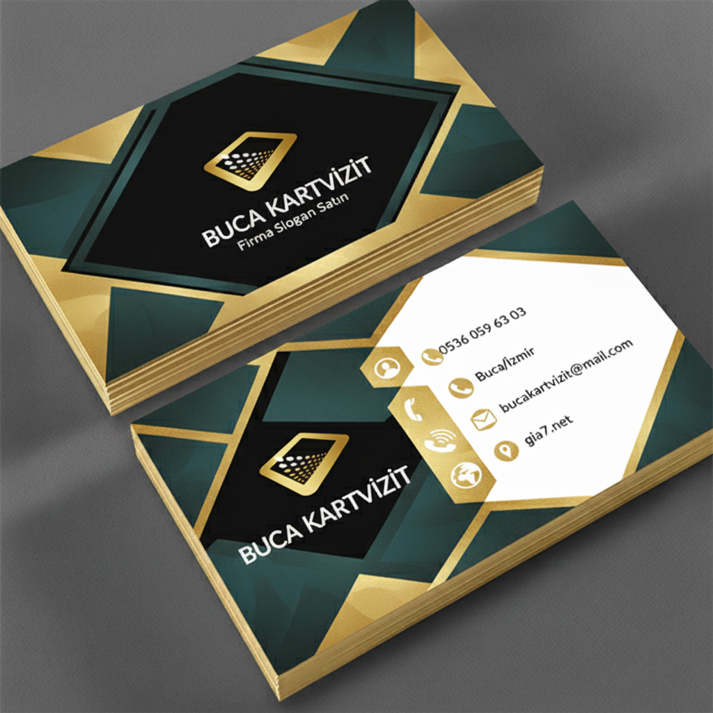 Buca Kartvizit - Yeşil Sarılı Renkli Kartvizit