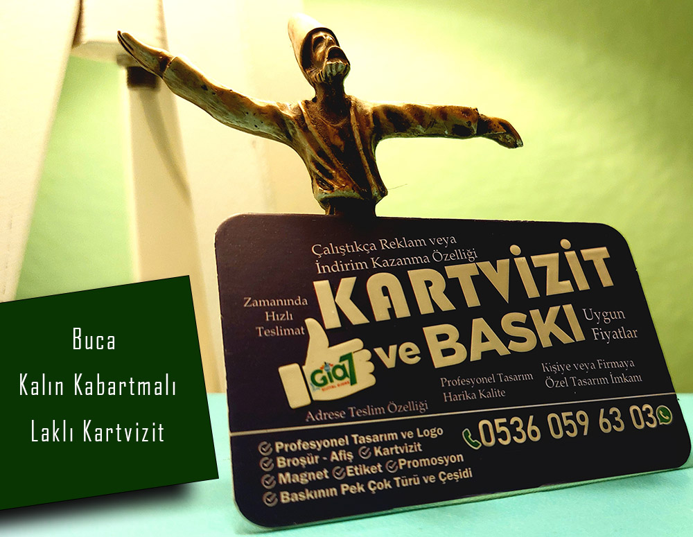 Buca Kalın Kabartmalı Laklı Kartvizit