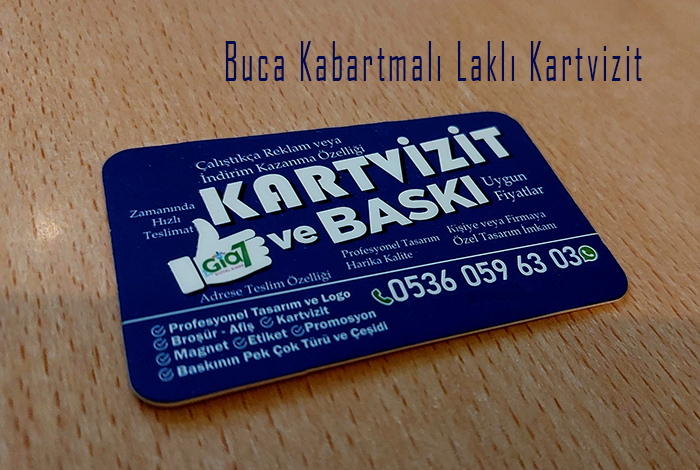 Buca Kabartmalı Laklı Kartvizit