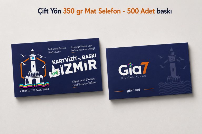 350 gr çift yön mat selefon kartvizit - 500 adet - izmir kartvizit