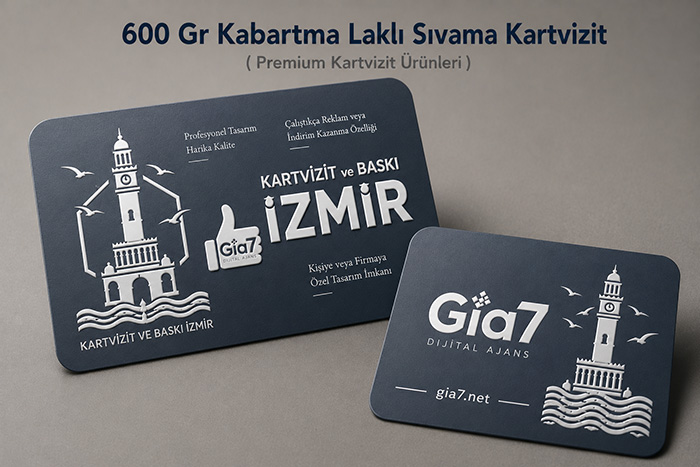600 gr kabartmali lakli sivama kartvizit - izmir kartvizit